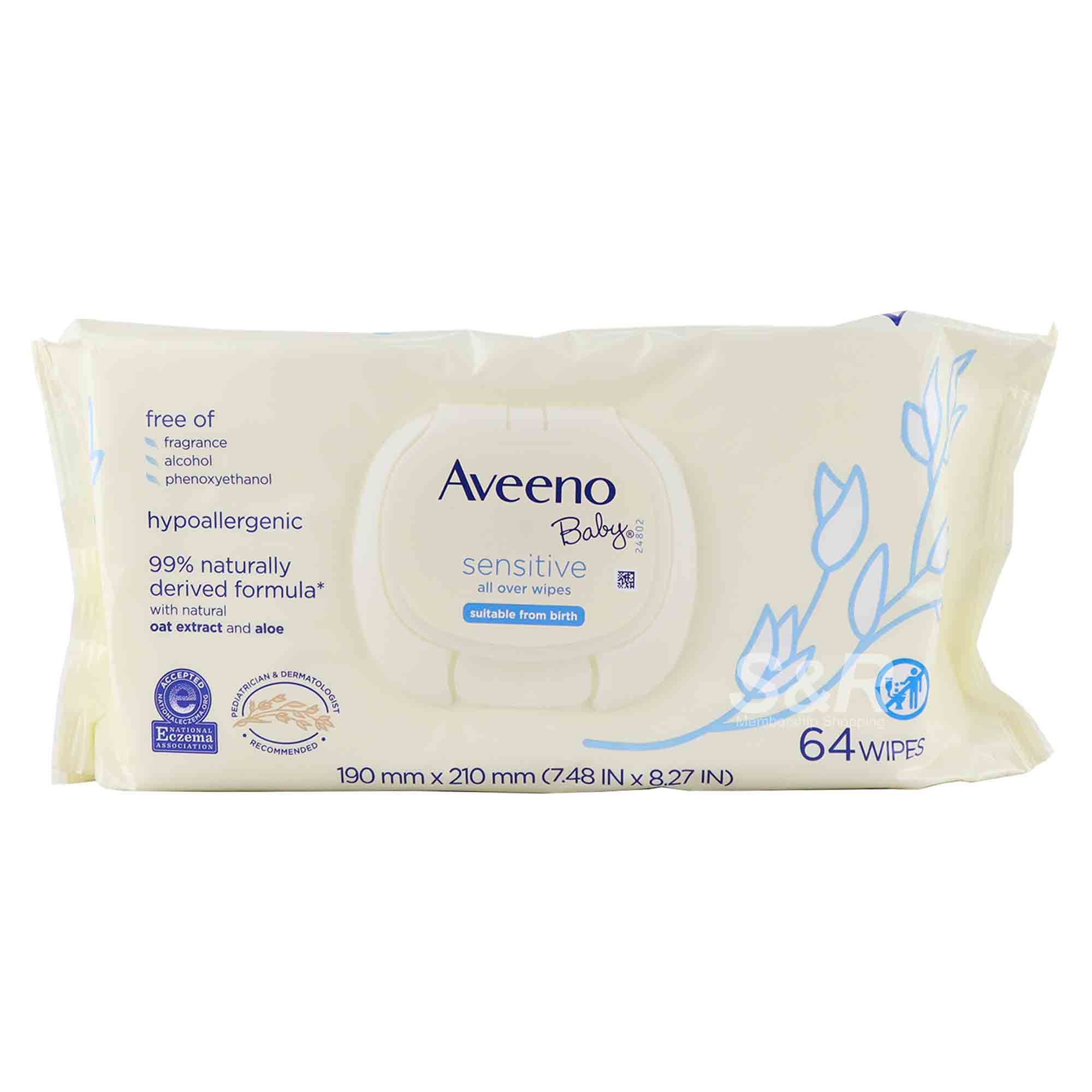 Aveeno Baby Sensitive AllOver Wipes 64 sheets